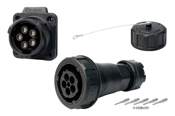 5 Pin Four Holes Flange Formal Kit With Crimping CNLINKO DL-28-C05PE-32-002A / DL-28-J05SX-22-402A