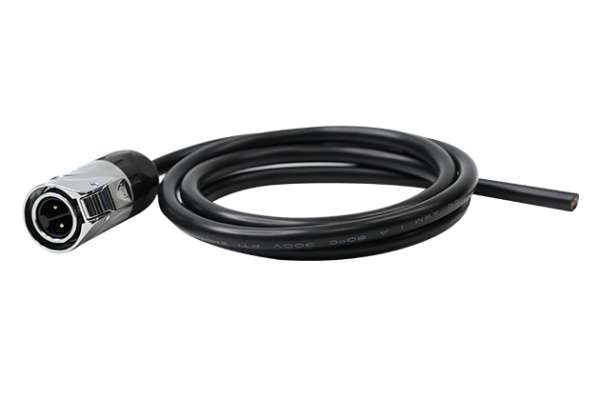 Standard Model 2 Pin L=1M Metal Male Plug+Cable With Soldering CNLINKO LP16-02-MP-E-1M-005