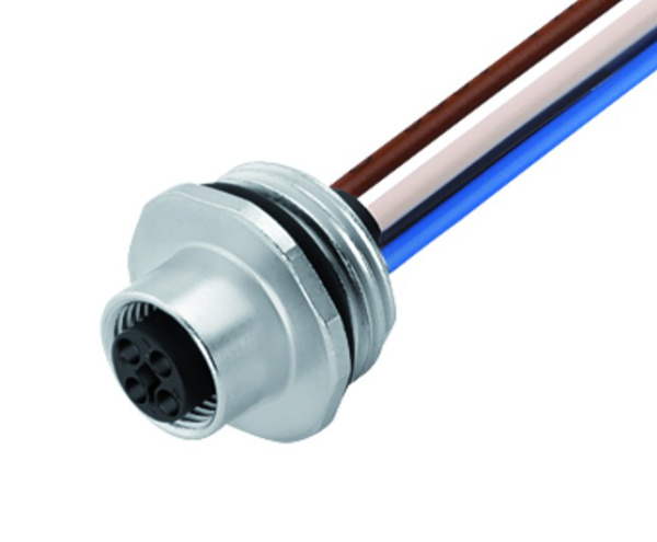 BINDER Socket Circular M12 4p with Strands 0.2m 09-0632-642-04
