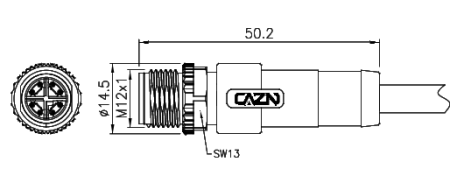 картинка Вилка кабельная   CM10-M12-A1-P8X-1M