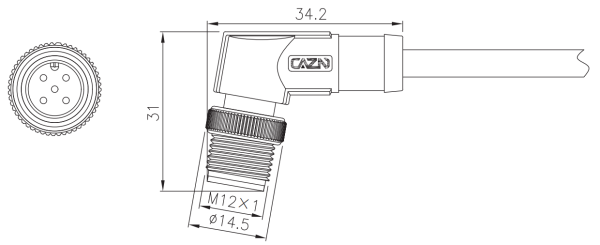 картинка Вилка кабельная   M12P-A1-P5-PG7