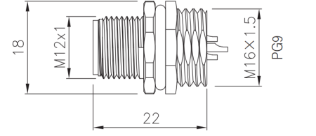 картинка Вилка панельная   M12-B-P8-M1211