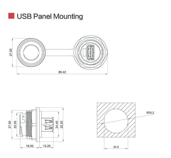 картинка  CNLINKO YU-USB2-FS-MP-1M-001 