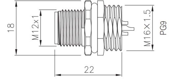 картинка Вилка панельная   M12-B-P8