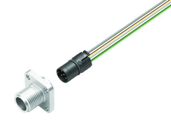BINDER Plug Circular M12 5p with Strands 0.2m 99-3443-100-05