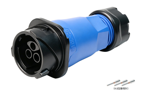 3 Pin Blue Shell Female In-line Receptacle CNLINKO DL-28-J03PP-32-001A