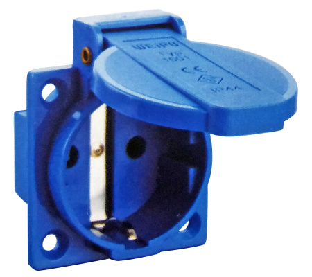 Розетка панельная SHUKO 2P+PE 240В~ 16А IP44 TYP1601