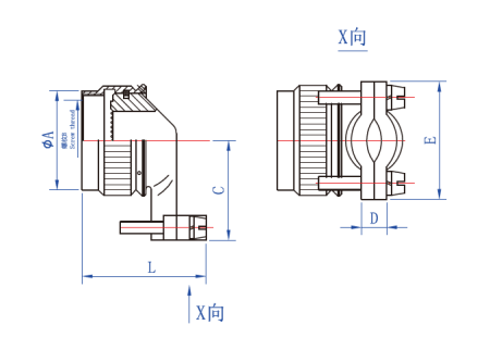 Хвостовик изогнутый экранированный кабель Longli J1784A/3921N