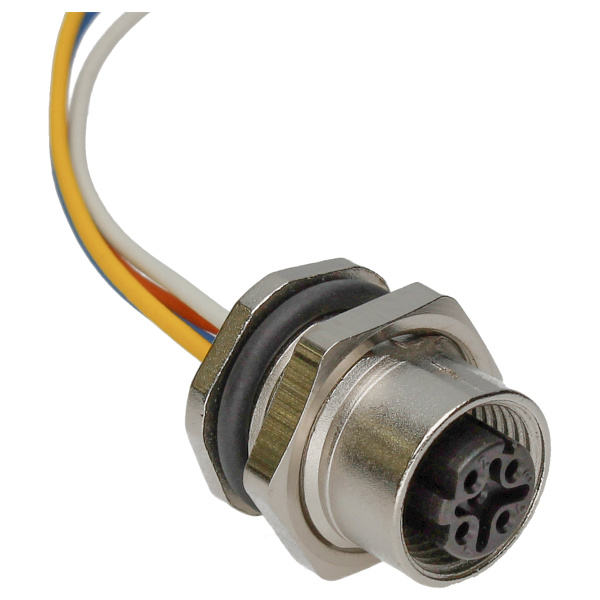 BINDER Socket Circular M12 4p with Strands 0.2m 09-3732-87-04