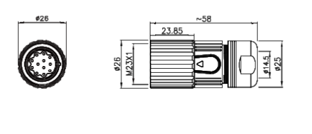 картинка Вилка кабельная сигнальная   M623G-A-IT-E-P9