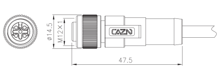 картинка Вилка кабельная   M12G-A1-P12