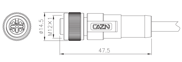 картинка Вилка кабельная   M12G-A1-P12