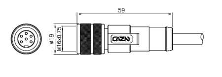 картинка Розетка кабельная   M16-A-S24-1M