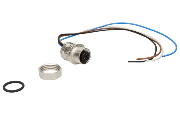 BINDER Socket Circular M12 4p with Strands 0.2m 09-3432-722-04