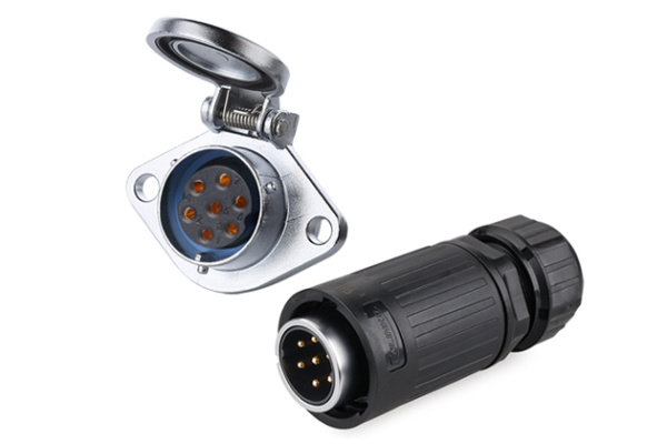 Male Plug + Female Two-hole Socket CNLINKO YA-20-C07PE-01-001A/YA-20-J07SX-03-201A