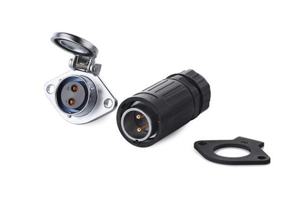 Male Plug + Female Two-hole Socket CNLINKO YA-20-C02PE-01-001A/YA-20-J02SX-03-201A