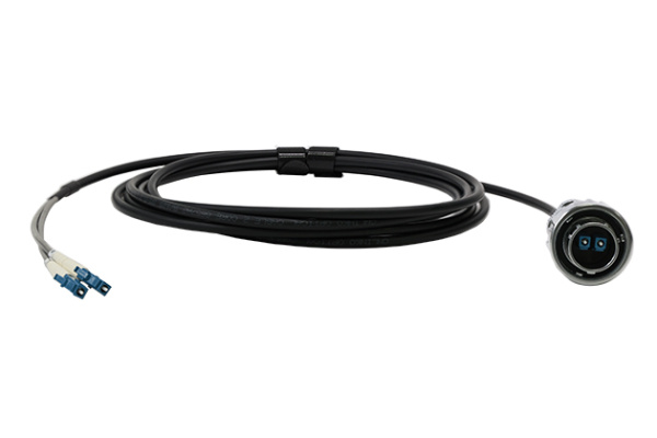 DZ-24 Single-mode Dual-core Optical Fiber Metal Singel Male Plug LC(UP)-LC(UP) L=3M Standard Cable CNLINKO DZ24-F0-LC-LC-3M-001