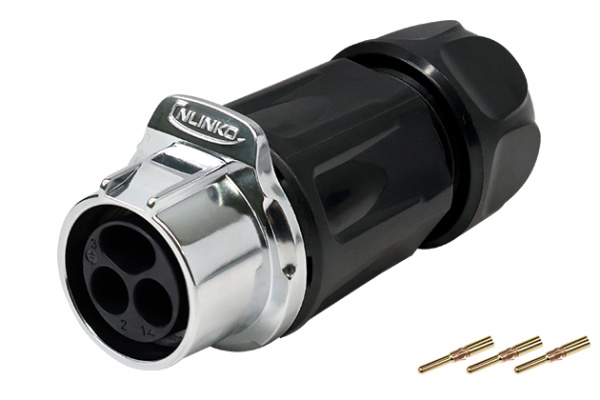 Crimp Type Plastic+Metal Male In-line Receptacle CNLINKO LP-20-C03PP-31-003A