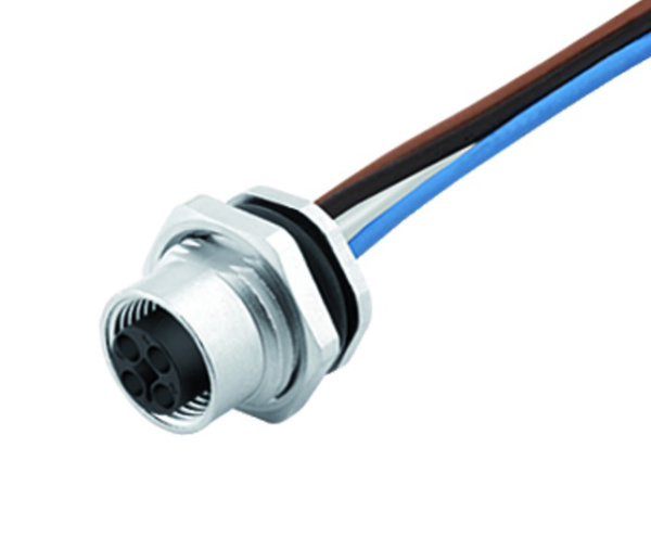 BINDER Socket Circular M12 4p with Strands 0.2m 09-0632-120-04
