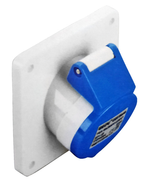 Розетка панельная угловая Weipu TYP37234 32А-4ч/110В 3P+PE+N IP44