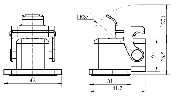картинка Блочные корпуса,монтируемые в панели-Угловые Beisit H3A-OMS-1LS 