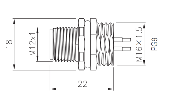 картинка Розетка панельная   M12-CB-S2-PG9