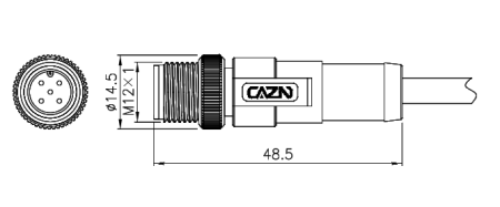 картинка Вилка кабельная угловая   M12-D-P4D-1M-PVC